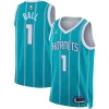 LaMelo Ball Gorgeous Charlotte Hornets Jordan Brand Unisex Swingman Jersey Icon Edition Teal/White Great for Fans
