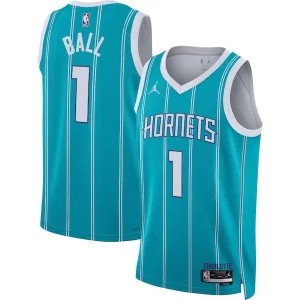 LaMelo Ball Gorgeous Charlotte Hornets Jordan Brand Unisex Swingman Jersey Icon Edition Teal/White Great for Fans
