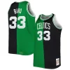 Larry Bird Boston Celtics Big & Tall Hardwood Classics 1985/86 Split Swingman Jersey Kelly Unique Green/Black Perfect for Game Day