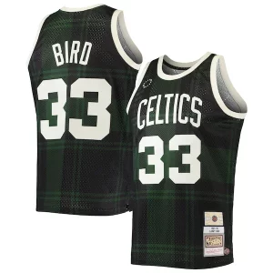 Larry Bird Boston Celtics Gorgeous 1985/86 Hardwood Classics Uninterrupted Swingman Jersey Black for Basketball Enthusiasts
