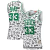 Larry Bird Boston Celtics Women's 1985 Doodle Elegant Swingman Jersey White for Basketball Enthusiasts