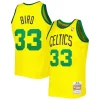 Larry Eye - catching Bird Boston Celtics 1985 86 Hardwood Classics Reload 3.0 Swingman Jersey Gold for Basketball Enthusiasts