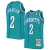 Larry Johnson Charlotte Hornets Youth 1992/93 Hardwood Classics Swingman Jersey Teal Gorgeous Perfect for Game Day