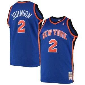 Larry Johnson New York Knicks 1998/99 Big & Tall Hardwood Classics Swingman Jersey Blue Premium Perfect for Game Day