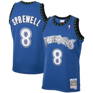 Latrell Sprewell Minnesota Timberwolves 2001/02 Hardwood Classics Eye - catching Swingman Jersey Blue Great for Fans