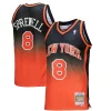 Latrell Sprewell New York Knicks Chic 1998/99 Hardwood Classics Fadeaway Swingman Player Jersey Orange/Black for Basketball Enthusiasts