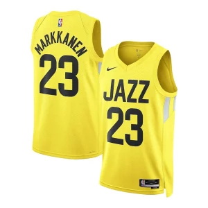 Lauri Markkanen Elegant Utah Jazz Nike Unisex Swingman Jersey Association Edition Gold Perfect for Game Day