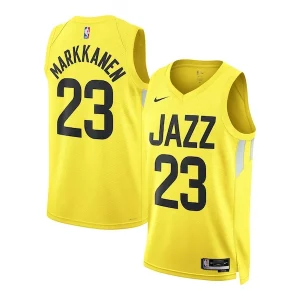 Lauri Markkanen Utah Fabulous Jazz Nike Unisex Swingman Jersey Icon Edition Gold Ideal for Collectors