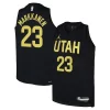 Lauri Markkanen Utah Jazz Jordan Brand Youth Swingman Eye - catching Jersey Statement Edition Black Perfect for Game Day