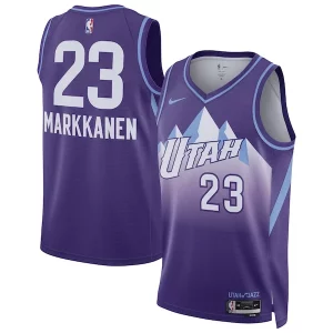 Lauri Markkanen Utah Jazz Nike Unisex 2024/25 Swingman Trendy Player Jersey City Edition Purple Must - Have for Jerseys Lovers