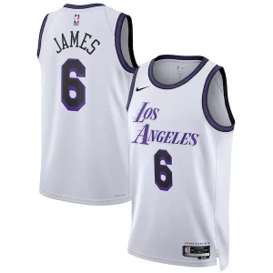 LeBron Gorgeous James Los Angeles Lakers Nike Unisex 2022/23 Swingman Jersey City Edition White Perfect for Game Day