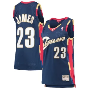 LeBron James Cleveland Cavaliers Women's Hardwood Classics Swingman Jersey Navy Unique Great for Fans