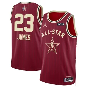 LeBron James Jordan Brand Unisex 2024 NBA All Star Game Swingman Jersey Crimson Eye - catching for Basketball Enthusiasts