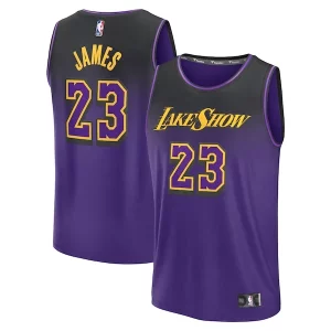 LeBron James Los Angeles Lakers Eye - catching Youth 2024/25 Fast Break Player Jersey City Edition Purple for Basketball Enthusiasts