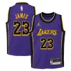 LeBron James Los Angeles Lakers Jordan Brand Preschool 2022/23 Dri FIT Replica Jersey Statement Edition Purple Eye - catching Ideal for Collectors