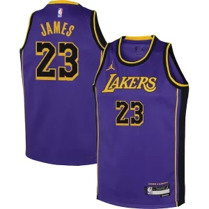 LeBron James Los Angeles Lakers Jordan Brand Youth Performance Unique Swingman Jersey Statement Purple Great for Fans