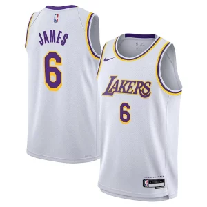 LeBron James Los Angeles Lakers Nike Youth Performance Elegant Swingman Jersey Association Edition White Perfect for Game Day