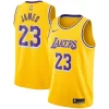 LeBron James Los Angeles Lakers Nike Swingman Player Jersey Gold Icon Edition Trendy for Basketball Enthusiasts