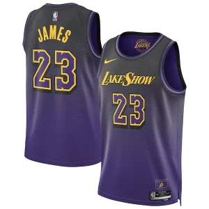 LeBron James Los Angeles Lakers Nike Unisex 2024/25 Swingman Player Jersey City Edition Purple Premium Ideal for Collectors
