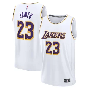 LeBron James Los Angeles Lakers Youth Fast Break Chic Replica Player Jersey Association Edition White Perfect for Game Day