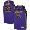 LeBron James Los Angeles Lakers Jordan Brand Youth Performance Swingman Trendy Jersey Statement Purple for Basketball Enthusiasts