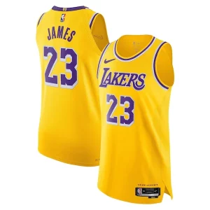 LeBron James Los Trendy Angeles Lakers Nike Authentic Jersey Icon Edition Gold Ideal for Collectors
