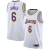 LeBron James Stylish Los Angeles Lakers Nike Unisex Swingman Jersey Association Edition White Great for Fans