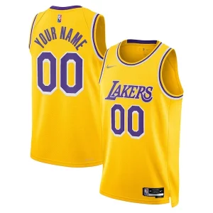 Los Angeles Fabulous Lakers Nike 2021/22 Diamond Swingman Custom Jersey Icon Edition Gold Perfect for Game Day