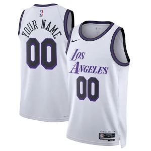Los Angeles Lakers Fabulous Nike Unisex 2022/23 Swingman Custom Jersey City Edition White Ideal for Collectors