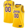 Los Angeles Lakers Nike Custom Swingman Jersey Gold Eye - catching Icon Edition Ideal for Collectors