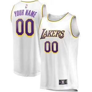 Los Angeles Lakers Youth Fast Break Replica Custom Chic Jersey Association Edition White for Basketball Enthusiasts