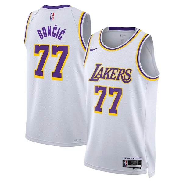 Luka Dončić Los Angeles Lakers Elegant Nike Association Edition Unisex Swingman Jersey White for Basketball Enthusiasts