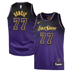 Luka Dončić Los Angeles Lakers Nike City Edition Elegant Swingman Jersey 2024 Purple Perfect for Game Day