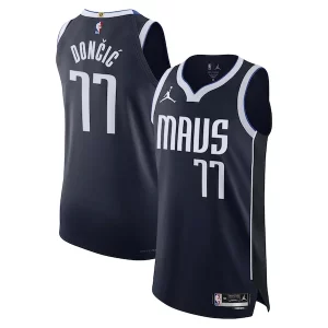 Luka Gorgeous Dončić Dallas Mavericks Jordan Brand Authentic Player Jersey Statement Edition Navy for Basketball Enthusiasts