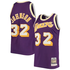 Magic Johnson Los Angeles Elegant Lakers 1984/85 Hardwood Classics Authentic Jersey Purple/Gold Ideal for Collectors