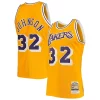 Magic Johnson Los Angeles Gorgeous Lakers 1984/85 Hardwood Classics Authentic Jersey Gold/Purple Great for Fans