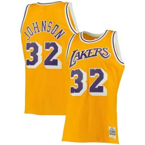Magic Johnson Los Angeles Lakers 1984/85 Big & Tall Hardwood Classics Swingman Jersey Premium Gold Ideal for Collectors