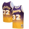 Magic Johnson Los Angeles Lakers 1984/85 Hardwood Classics Fadeaway Swingman Player Jersey Premium Gold/Purple Perfect for Game Day