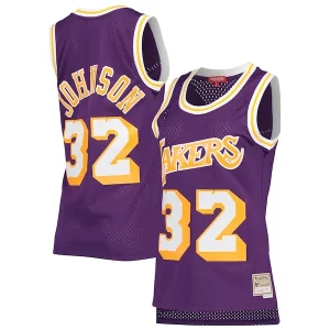Magic Johnson Los Angeles Lakers Elegant Women's Hardwood Classics 1984/85 Swingman Jersey Purple Must - Have for Jerseys Lovers