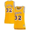 Magic Johnson Los Angeles Lakers Women's 1984/85 Hardwood Classics Swingman Premium Jersey Gold for Basketball Enthusiasts