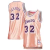 Magic Johnson Los Angeles Lakers Women's 75th Anniversary Rose Gold 1984 Stylish Swingman Jersey Pink for Basketball Enthusiasts