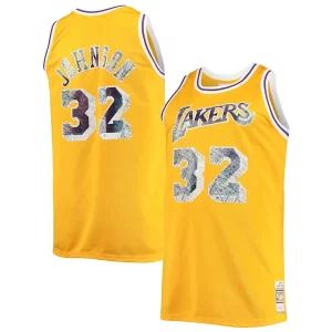 Magic Johnson Los Angeles Unique Lakers Big & Tall 1984/85 NBA 75th Anniversary Diamond Swingman Jersey Gold Must - Have for Jerseys Lovers