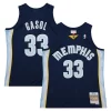 Marc Gasol Premium Memphis Grizzlies 2008/09 Hardwood Classics Swingman Throwback Jersey Navy Perfect for Game Day