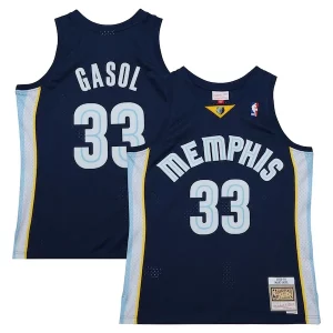 Marc Gasol Premium Memphis Grizzlies 2008/09 Hardwood Classics Swingman Throwback Jersey Navy Perfect for Game Day