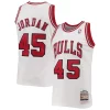 Men's Chicago Bulls Michael Jordan White 1994 95 Stylish Hardwood Classics Authentic Player Jersey Ideal for Collectors