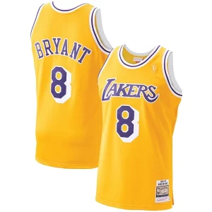 Men's Los Chic Angeles Lakers Kobe Bryant Gold 1996 97 Hardwood Classics Authentic Player Jersey Great for Fans