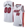 Miami Heat Nike Elegant Unisex Swingman Custom Jersey White Association Edition Great for Fans