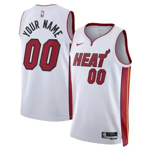 Miami Heat Nike Elegant Unisex Swingman Custom Jersey White Association Edition Great for Fans
