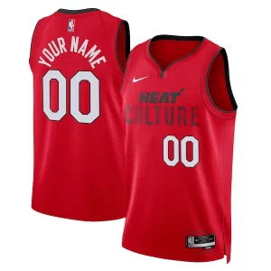 Miami Heat Nike Eye - catching Unisex 2024/25 Custom Swingman Jersey City Edition Red Must - Have for Jerseys Lovers