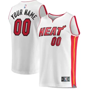 Miami Heat Youth Fast Break Custom Replica Jersey Unique Association Edition White Must - Have for Jerseys Lovers
